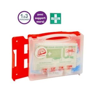 Trousse de secours BTP - 1 à 3 pers - avec support mural
