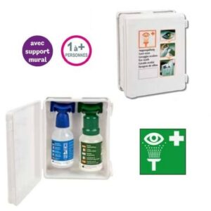 Trousse oculaire - 1 flacon lavage 500+1 flacon pH neutre 250 ml + support mural