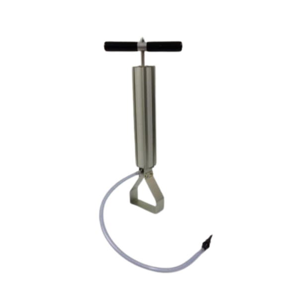 Pompe métal double effet avec etrier et raccord conique ou plat
