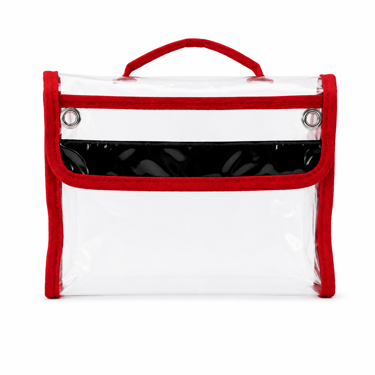Pochette transparente, Rouge